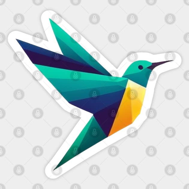 Paradise Bird - Geometric bird design for the environment Sticker by Greenbubble